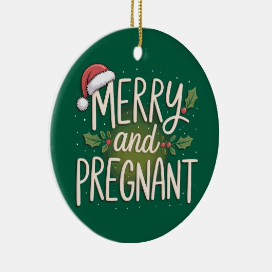 妊娠メリークリスマスの発表 セラミックオーナメント (右)