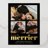 妊娠メリー発表のクリスマス 箔シーズンポストカード (正面)