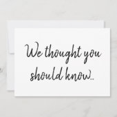 妊娠モダンエレガント発表のスクリプト 案内状 (正面)