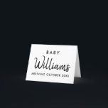 妊娠モダン告知カード 案内状<br><div class="desc">モダンミニマパーソナライズされたリスト名妊娠アナウンスメントカード。このデザインで期待していることを友人や家族に知エレガントらせミニマルなさい。</div>