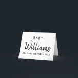 妊娠モダン告知カード 案内状<br><div class="desc">モダンミニマパーソナライズされたリスト名妊娠アナウンスメントカード。このデザインで期待していることを友人や家族に知エレガントらせミニマルなさい。</div>