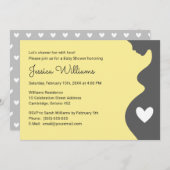 妊娠モダン女の赤ん男女兼用坊シャワー 招待状 (正面/裏面)