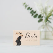 妊娠モダン女性イラストレーション妊婦のテーマ 名刺 (スタンド正面)