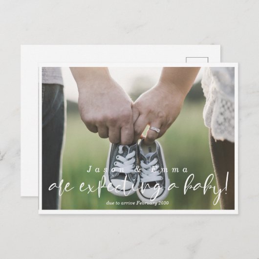 妊娠モダン通知はがき 案内ポストカード (正面/裏面)