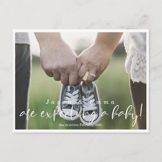 妊娠モダン通知はがき 案内ポストカード (正面)