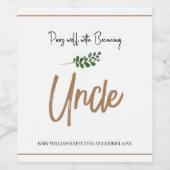 妊娠ユニークベビー発表のおじさんになる ワインラベル (シングルラベル)