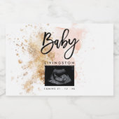 妊娠ユニーク発表ソノグラム超音波検査 スパークリングワインラベル (シングルラベル)