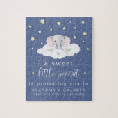 妊娠ユニーク発表パズル青 ジグソーパズル (縦)