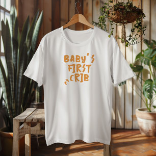 妊娠ユーモアのあるベビー指紋オレンジ Tシャツ