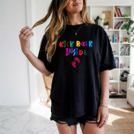 妊娠ユーモアのある指紋カラフル Tシャツ