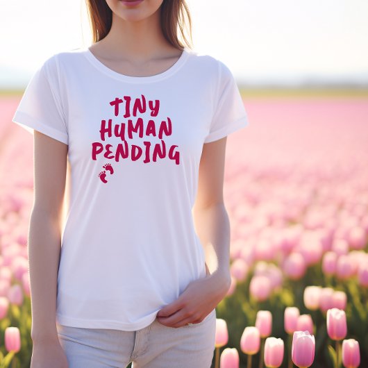 妊娠ユーモアのある指紋バーガンディTシャツ トライブレンドTシャツ