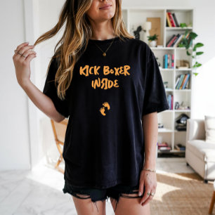 妊娠ユーモアのある指紋ブラック Tシャツ