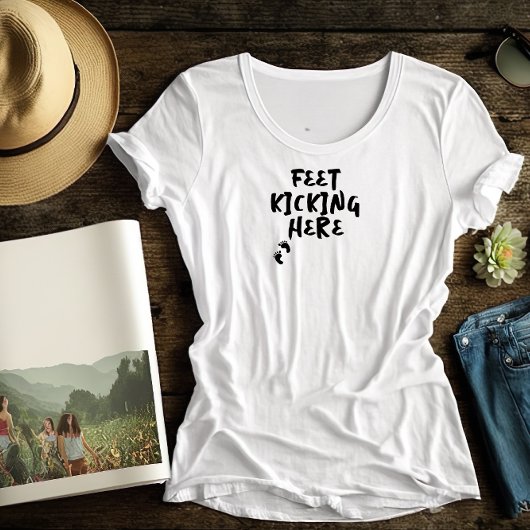 妊娠ユーモアのある指紋ブラックTシャツ Tシャツ