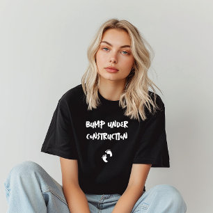 妊娠ユーモアのある指紋白黒 Tシャツ