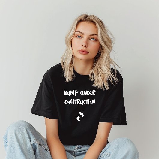 妊娠ユーモアのある指紋白黒 Tシャツ