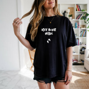 妊娠ユーモアのある指紋白黒 Tシャツ