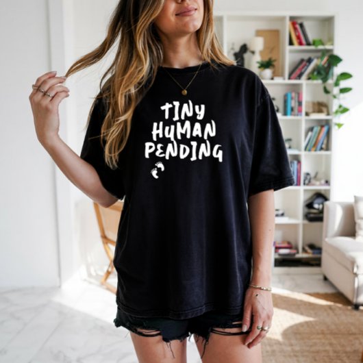 妊娠ユーモアのある指紋白Tシャツ Tシャツ