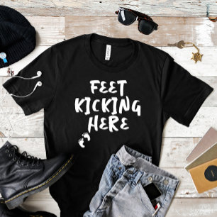 妊娠ユーモアのある指紋白Tシャツ Tシャツ