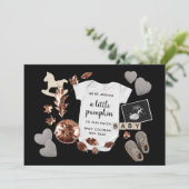 妊娠リビール秋感謝祭カボチャベビー 案内状 (スタンド正面)