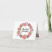 妊娠リビール親にバラ水色 カード (正面)