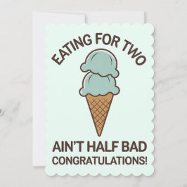 妊娠中に2人分食べるのは案外悪くないユーモアあふれるアイスクリーム 招待状
