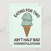 妊娠中に2人分食べるのは案外悪くないユーモアの氷菓 招待状 (正面/裏面)