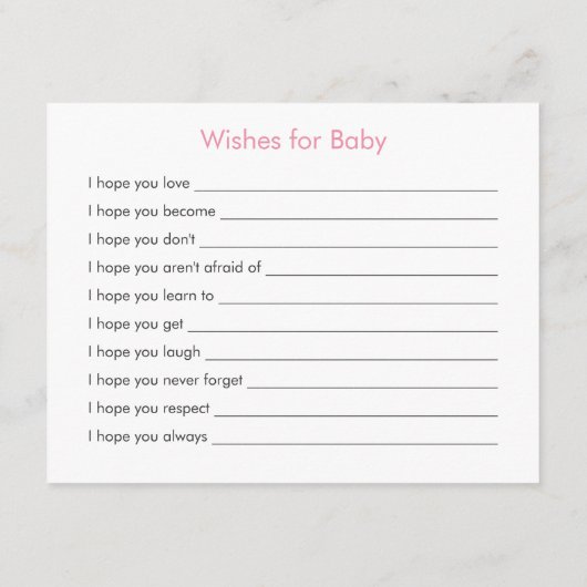 妊娠中のお母さん赤ちゃんシャワーお母さんアドバイスカード アドバイスカード (裏面)