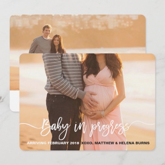 妊娠中のお知らせ 案内状 (正面/裏面)