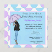 妊娠中のアフリカ系アメリカ人のママシャワー招待状 招待状 (正面/裏面)