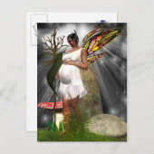 妊娠中のアフリカ系アメリカ人の妖精はがき 案内ポストカード (正面/裏面)