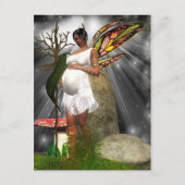 妊娠中のアフリカ系アメリカ人の妖精はがき 案内ポストカード (正面)