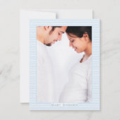 妊娠中のカップルの写真 赤ちゃん男の子 シャワー 招待状 (正面)