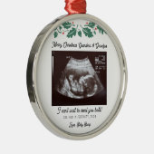 妊娠中のクリスマスツリーのデコ超音波家族 メタルオーナメント (右)