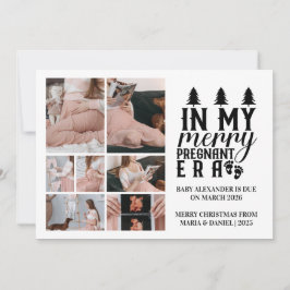 妊娠中のクリスマスメリーに7枚の写真 シーズンカード