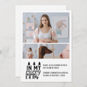 妊娠中のクリスマスメリーの3枚 シーズンカード (正面/裏面)