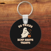 妊娠中のゴーストの怠けトリックオアトリートドレス 面白い ハロウィン キーホルダー (正面)