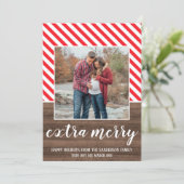 妊娠中のハッピーホリデーズメリークリスマスフォトカード シーズンカード (スタンド正面)