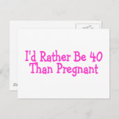 妊娠中のピンクよりも40である ポストカード (正面/裏面)