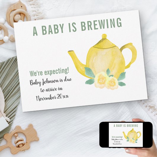 妊娠中のベビーを期待 案内状