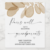 妊娠中のベビー妊娠のお知らせ祖父母 ワインラベル (シングルラベル)