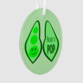 妊娠中のポップ・アートのグリーンピーカスタム オーナメント (正面)