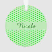 妊娠中のポップ・アートのグリーンピーカスタム オーナメント (裏面)