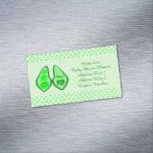 妊娠中のポップ・アートのグリーンピーカスタム マグネット名刺 (インサイチュ)