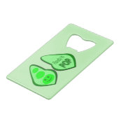 妊娠中のポップ・アートのグリーンピー クレジットカード栓抜き (正面アングル)