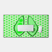 妊娠中のポップ・アートのグリーンピー デスクマット (キーボード&マウス)