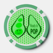 妊娠中のポップ・アートのグリーンピー ポーカーチップ (裏面)