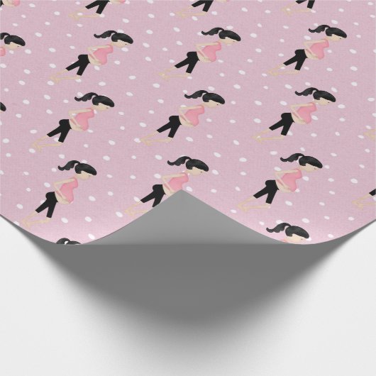 妊娠中のママの水玉模様 ラッピングペーパー (角)