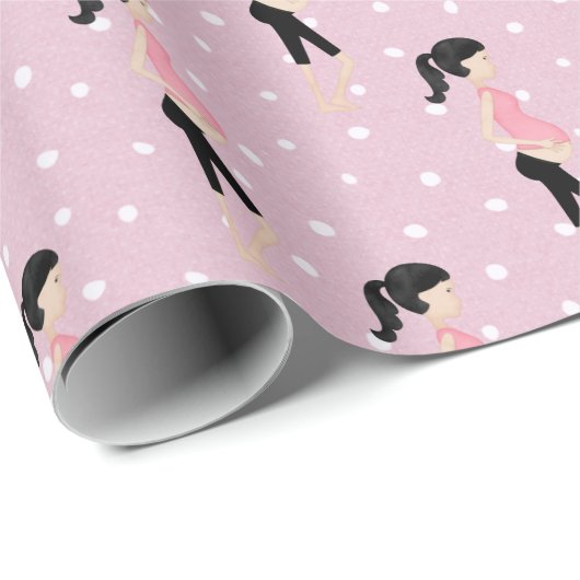 妊娠中のママの水玉模様 ラッピングペーパー (ロールコーナー)