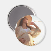 妊娠中のママ写真ETA誕生 マグネット (正面/裏面)