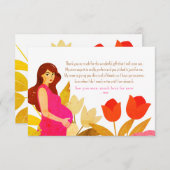 妊娠中のママ赤ちゃんシャワー サンキューカード (正面/裏面)